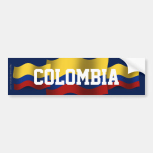 Autocollant De Voiture Drapeau de ondulation de la Colombie