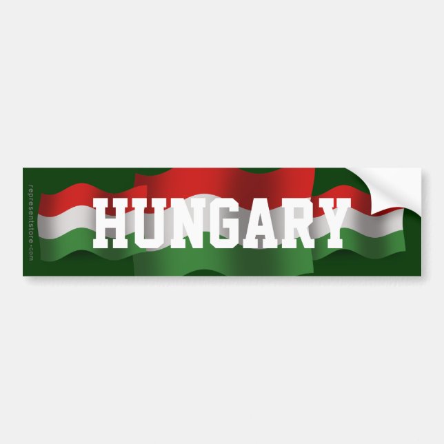 Autocollant De Voiture Drapeau de ondulation de la Hongrie (Devant)