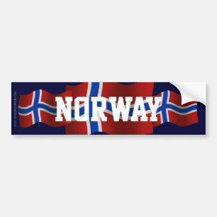 Autocollant De Voiture Drapeau de ondulation de la Norvège