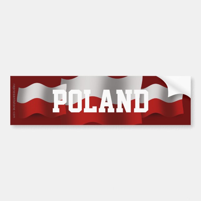 Autocollant De Voiture Drapeau de ondulation de la Pologne (Devant)
