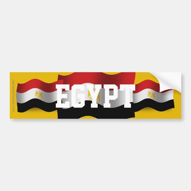 Autocollant De Voiture Drapeau de ondulation de l'Egypte (Devant)