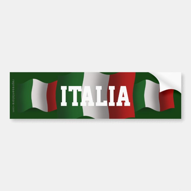 Autocollant De Voiture Drapeau de ondulation de l'Italie (Devant)