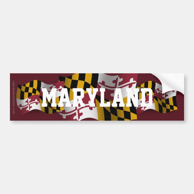 Autocollant De Voiture Drapeau de ondulation du Maryland (Devant)