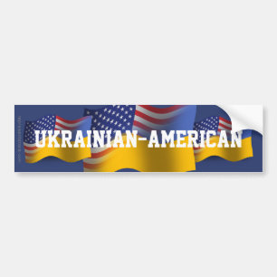 Autocollant De Voiture Drapeau de ondulation Ukrainien-Américain