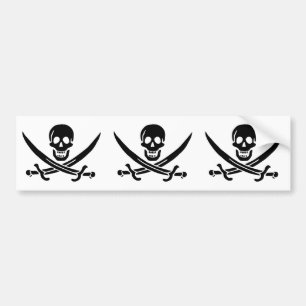 Autocollant De Voiture Drapeau de pirate Crâne croisé épées