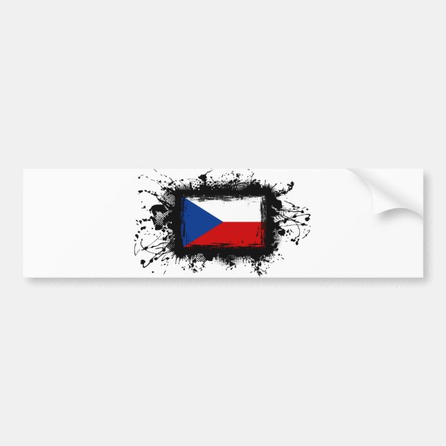 Autocollant De Voiture Drapeau de République Tchèque (Devant)