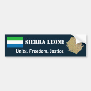Autocollant De Voiture Drapeau de Sierra Leone + Adhésif pour pare-chocs
