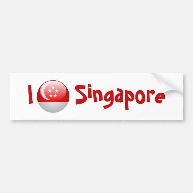 Autocollant De Voiture Drapeau de Singapour (Devant)