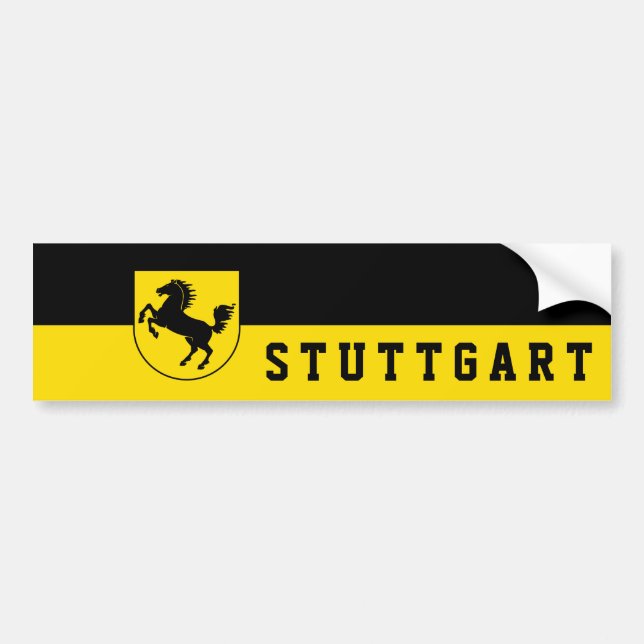 Autocollant De Voiture Drapeau de Stuttgart (Allemagne) (Devant)