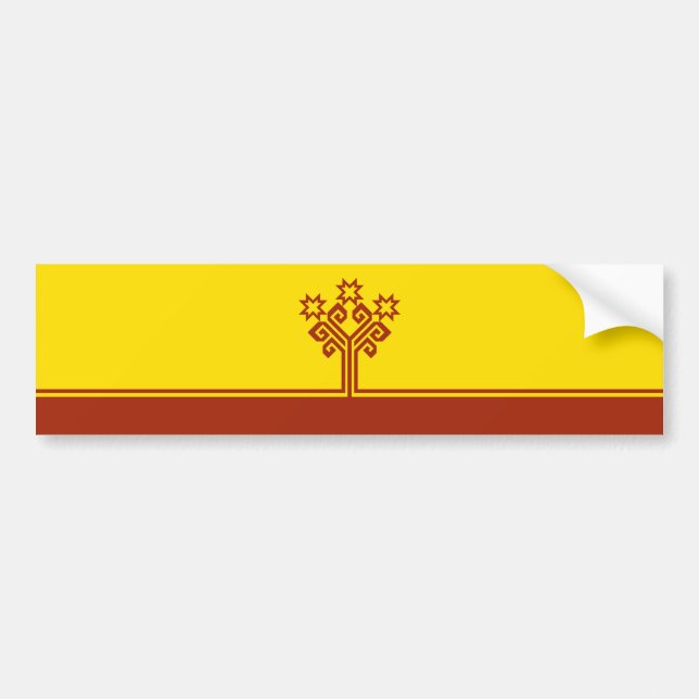 Autocollant De Voiture Drapeau de Tchouvachie (Devant)