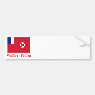 Autocollant De Voiture Drapeau de Wallis-et-Futuna avec le nom en
