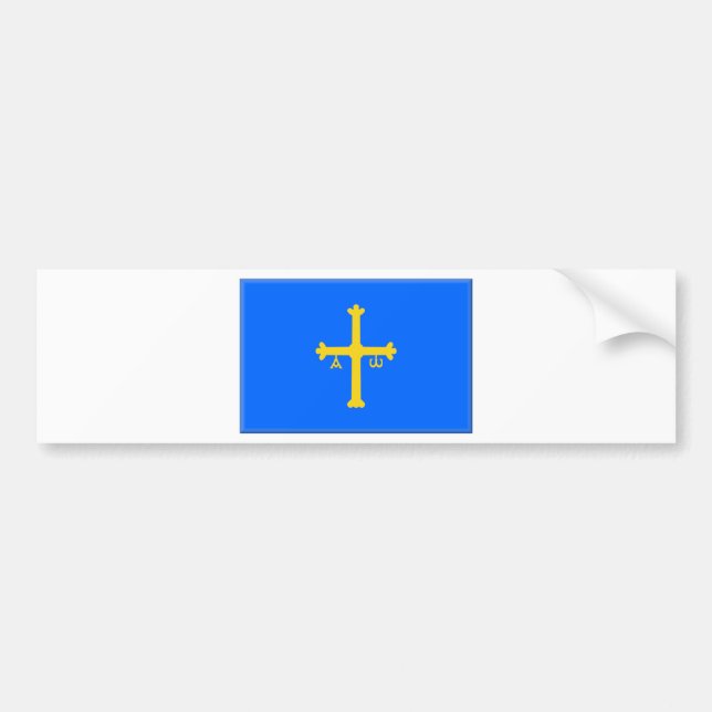 Autocollant De Voiture Drapeau des Asturies (Espagne) (Devant)