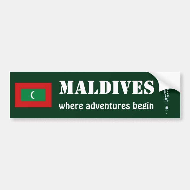 Autocollant De Voiture Drapeau des Maldives + Adhésif pour pare-chocs de (Devant)