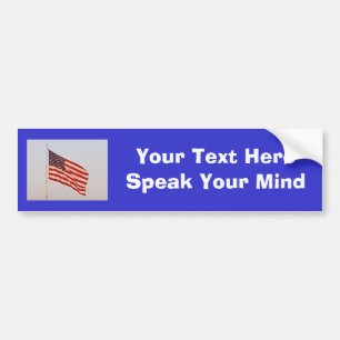 Autocollant De Voiture Drapeau des USA + Votre adhésif pour pare-chocs