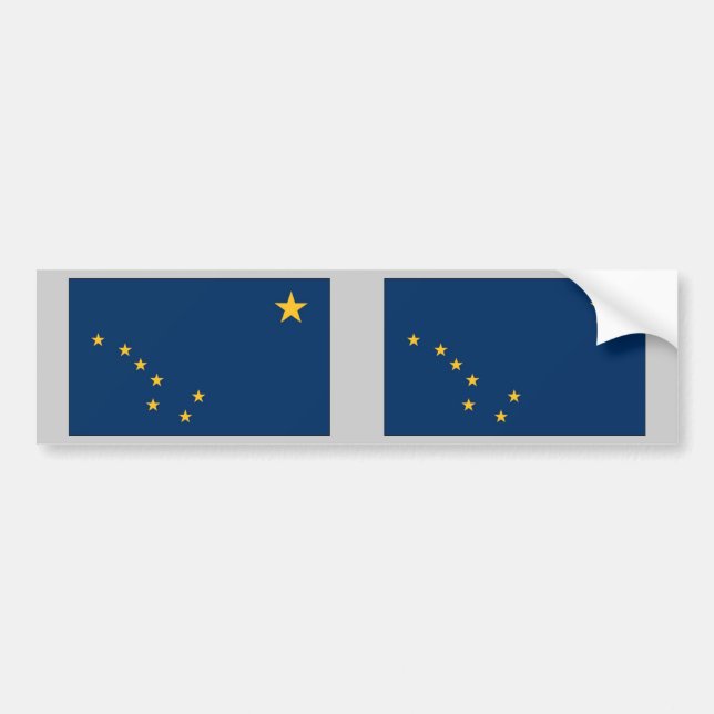 Autocollant De Voiture Drapeau d'état de l'Alaska (Devant)