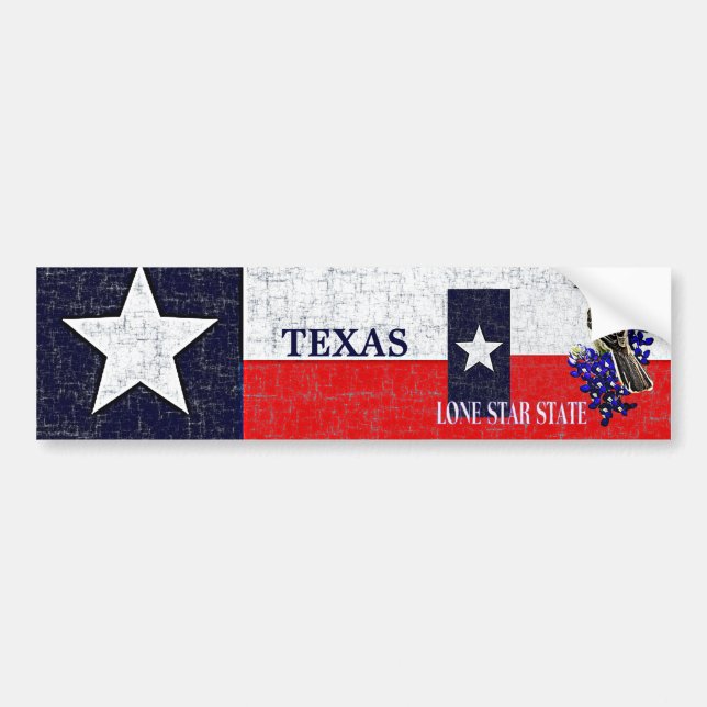AUTOCOLLANT DE VOITURE DRAPEAU D'ÉTAT DU TEXAS (Devant)