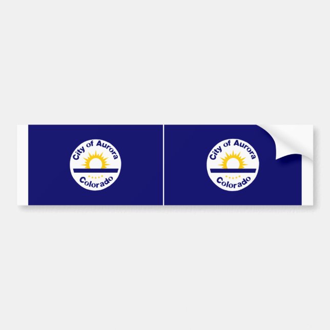 Autocollant De Voiture Drapeau DEUX Aurora, Colorado (Devant)