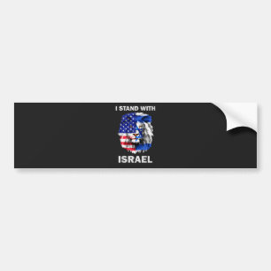 Autocollant De Voiture Drapeau d'Israël et des États-Unis Lion _ Je suis