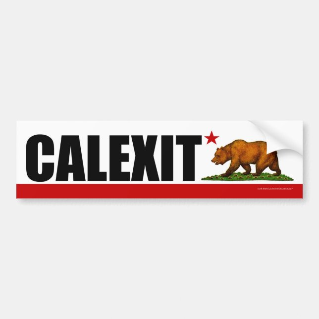 Autocollant De Voiture Drapeau d'ours de CALEXIT la Californie (Devant)
