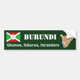 Autocollant De Voiture Drapeau du Burundi + Adhésif pour pare-chocs de