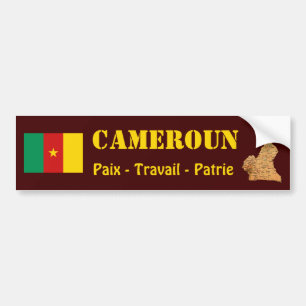 Autocollant De Voiture Drapeau du Cameroun + Stick pare-chocs