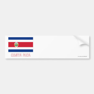 Autocollant De Voiture Drapeau du Costa Rica avec le nom