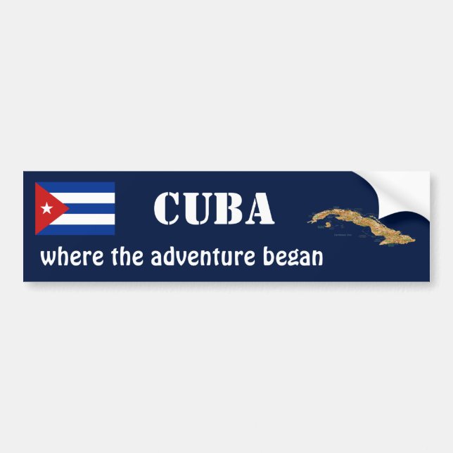 Autocollant De Voiture Drapeau du Cuba + Adhésif pour pare-chocs de carte (Devant)