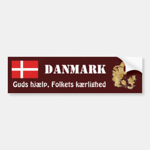 Autocollant De Voiture Drapeau du Danemark + Adhésif pour pare-chocs de
