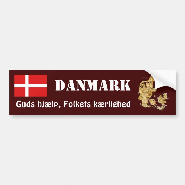 Autocollant De Voiture Drapeau du Danemark + Adhésif pour pare-chocs de (Devant)