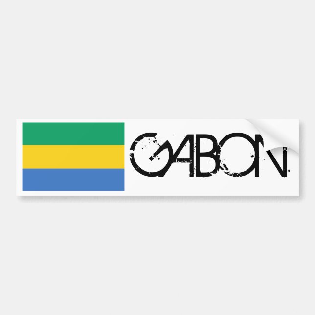 Autocollant De Voiture Drapeau du Gabon (Devant)