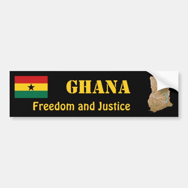 Autocollant De Voiture Drapeau du Ghana + Adhésif pour pare-chocs de (Devant)