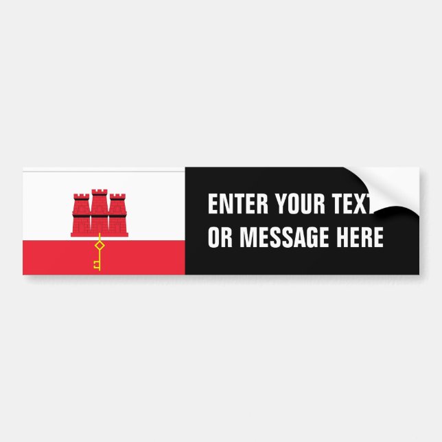 Autocollant De Voiture Drapeau du Gibraltar (Devant)