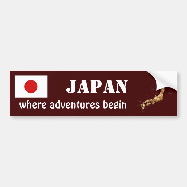 Autocollant De Voiture Drapeau du Japon + Adhésif pour pare-chocs de (Devant)