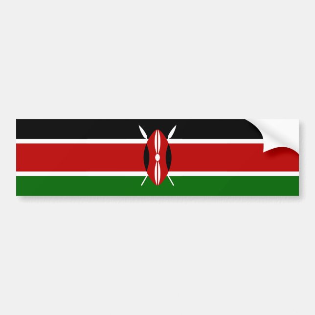 Autocollant De Voiture Drapeau du Kenya (Devant)