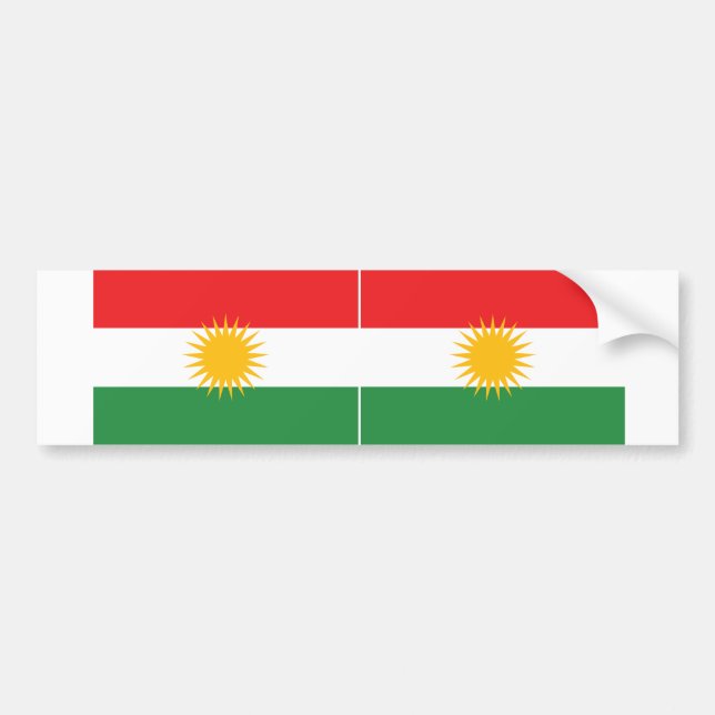 Autocollant De Voiture Drapeau du Kurdistan (Devant)