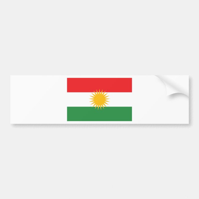 Autocollant De Voiture Drapeau du Kurdistan ; Kurde ; Kurde (Devant)