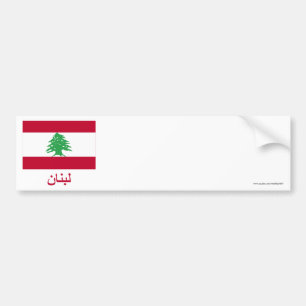 Autocollant De Voiture Drapeau du Liban avec le nom en arabe