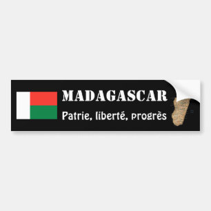 Autocollant De Voiture Drapeau du Madagascar + Adhésif pour pare-chocs d