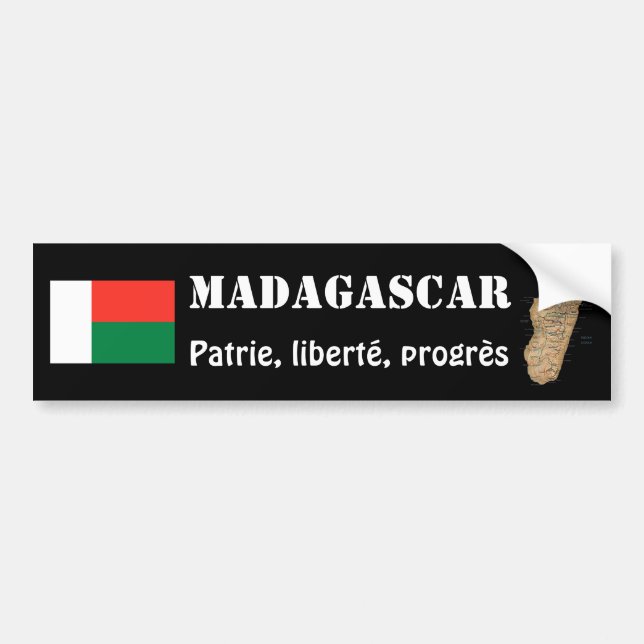 Autocollant De Voiture Drapeau du Madagascar + Adhésif pour pare-chocs de (Devant)
