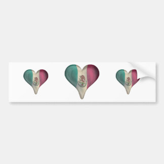 Autocollant De Voiture Drapeau du Mexique à un coeur