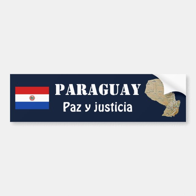 Autocollant De Voiture Drapeau du Paraguay + Adhésif pour pare-chocs de (Devant)