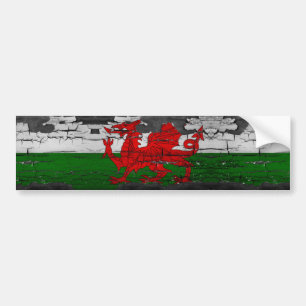 Autocollant De Voiture Drapeau du Pays de Galles affligé