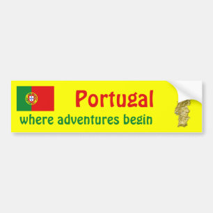 Autocollant De Voiture Drapeau du Portugal + Adhésif pour pare-chocs de