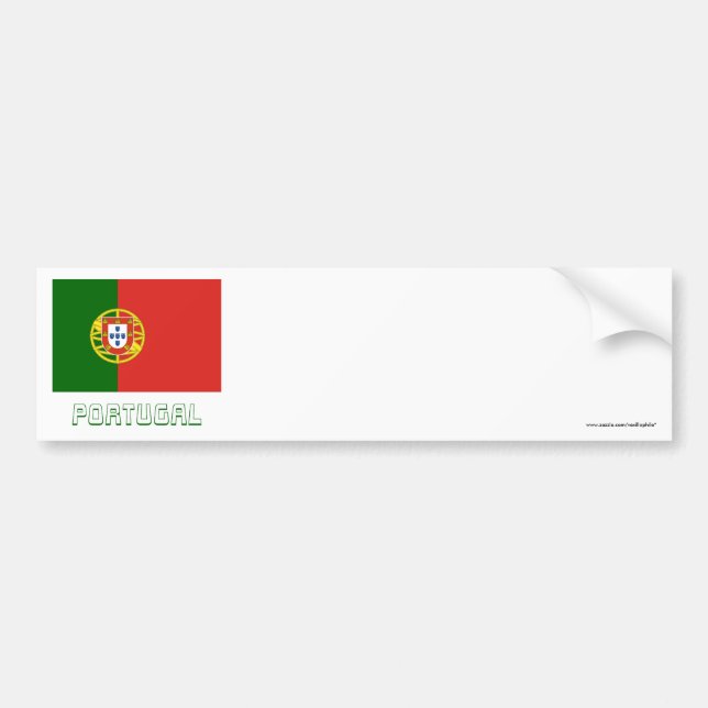 Autocollant De Voiture Drapeau du Portugal avec le nom (Devant)