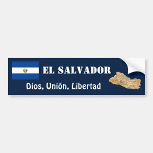 Autocollant De Voiture Drapeau du Salvador + Adhésif pour pare-chocs de