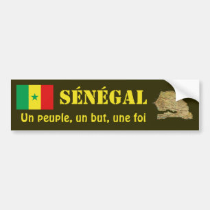 Autocollant De Voiture Drapeau du Sénégal + Adhésif pour pare-chocs de