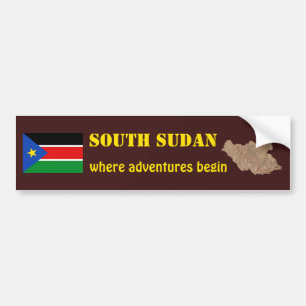 Autocollant De Voiture Drapeau du sud du Soudan + Adhésif pour pare-choc