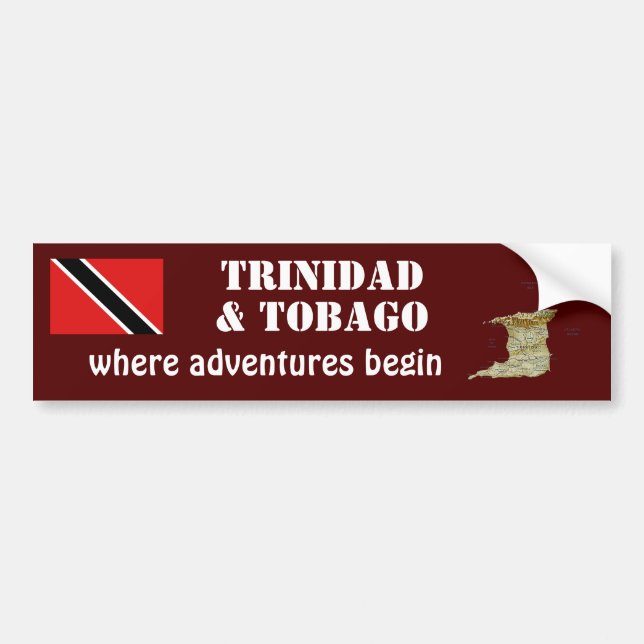 Autocollant De Voiture Drapeau du Trinidad et du Tobago + Adhésif pour (Devant)