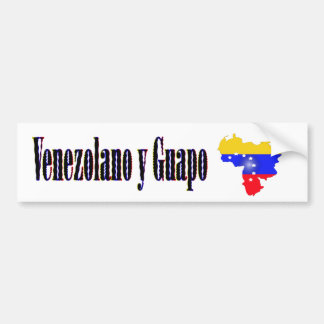 Autocollant De Voiture drapeau du Venezuela avec le texte Venezolano y gu