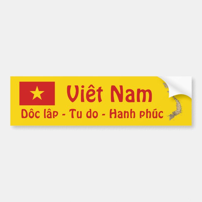 Autocollant De Voiture Drapeau du Vietnam + Adhésif pour pare-chocs de (Devant)